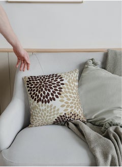 AL-HRAER Luxury Cotton Sofa Cushion Cover with A Durable Fabric With A Soft And Comfortable Texture With Floral Leaf Designs And Decent Colors On All Decors 45X45 cm  - Image 2