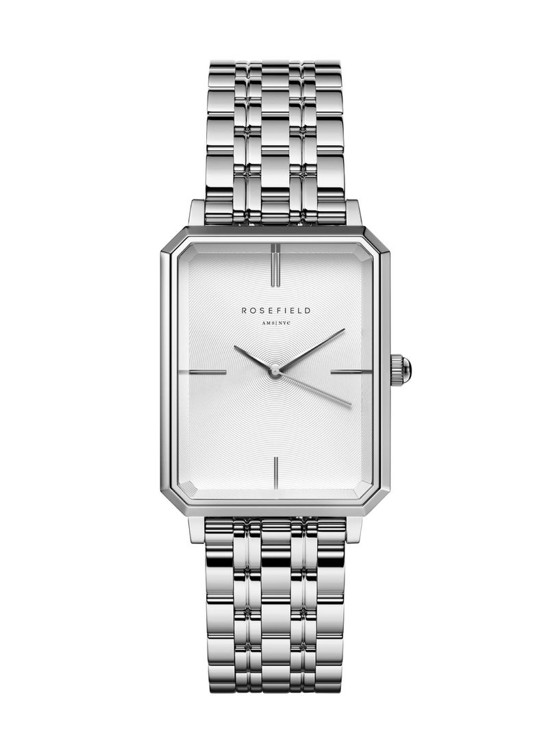 RoseField - Rosefield Octagon White Sunray Steel Silver Women Watch - OCWSS-O41 - Image 1