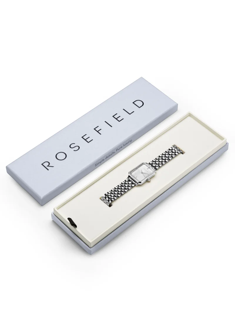RoseField Rosefield Octagon White Sunray Steel Silver Women Watch - OCWSS-O41