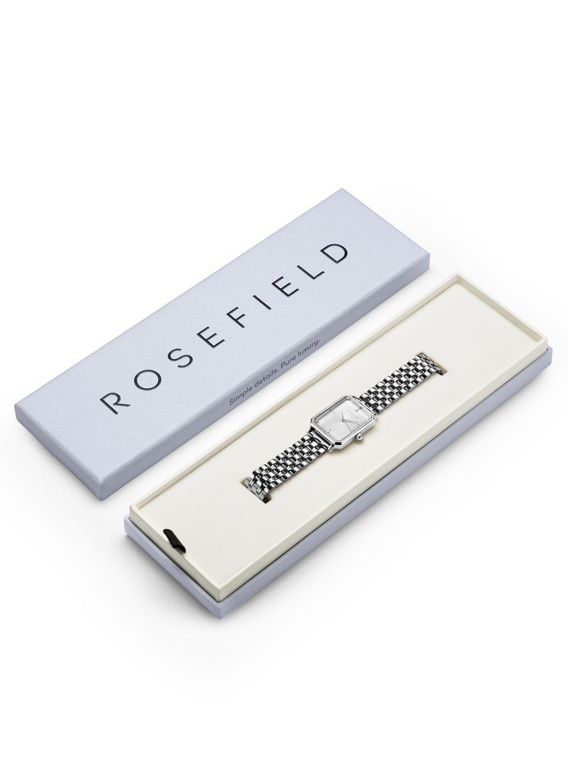 RoseField - Rosefield Octagon White Sunray Steel Silver Women Watch - OCWSS-O41 - Image 1