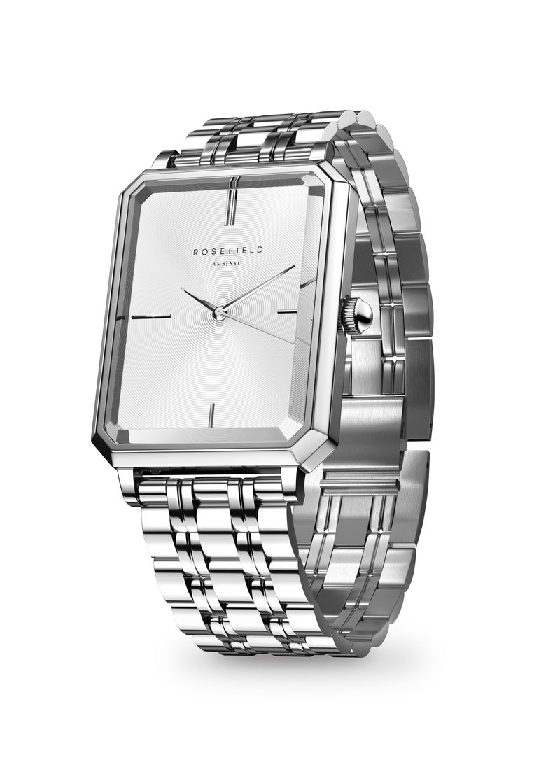 RoseField - Rosefield Octagon White Sunray Steel Silver Women Watch - OCWSS-O41 - Image 1