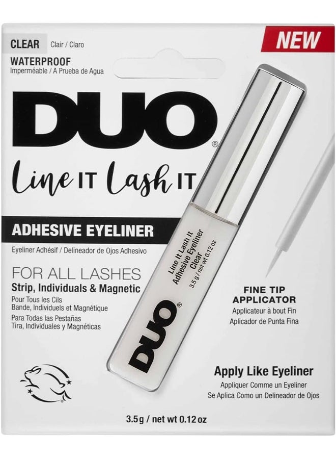 DUO Line It Lash It Adhesive Eyeliner â€“ Clear, Waterproof, Long-Lasting Lash Glue Liner for Strip & Magnetic Lashes, 0.12 oz - Image 1