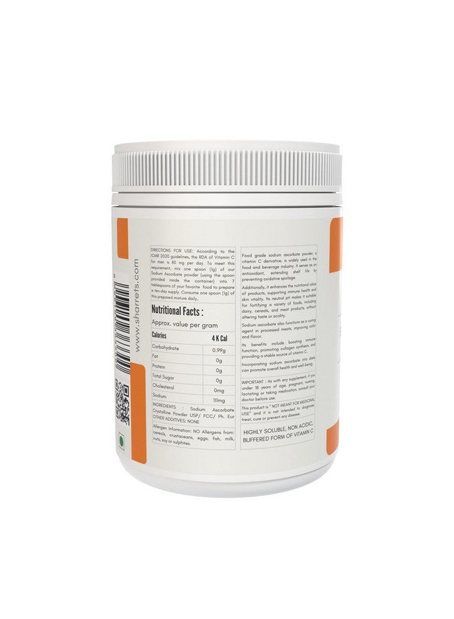 Sharrets Sodium Ascorbate Vitamin C Powder 500g, Ideal For Food Additive & Nutraceuticals: Enhance Your Products and Well-being. - Image 2