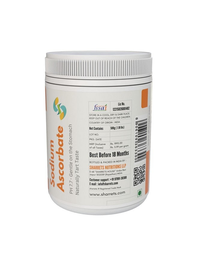Sharrets Sodium Ascorbate Vitamin C Powder 500g, Ideal For Food Additive & Nutraceuticals: Enhance Your Products and Well-being. - Image 3