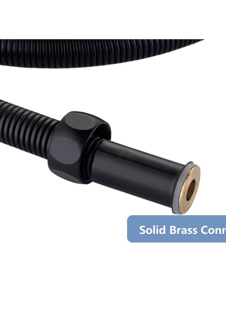 FIRST PRO - Stainless steel flexible shower hose shattaf replacement for hand showerhead water hose pipe leak proof rust resistant shower pipe black 1.5M - Image 1