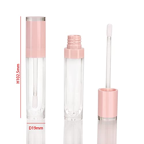 COSIDEA 26 pcs Refillable Empty 8ml Lip Gloss Tubes with clear Wand，Round Pink Lipgloss Containers，DIY cosmetic packing Container Bulk Wholesale - Image 2