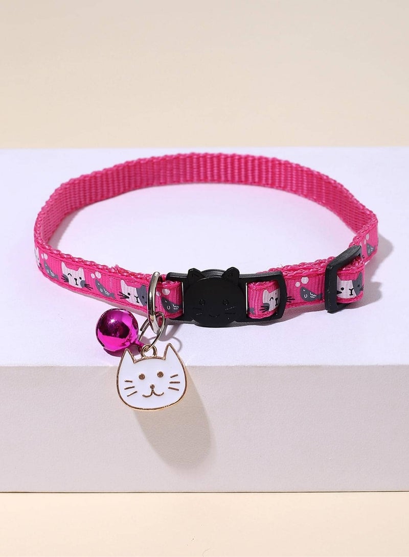 Indoor Cat Collar with Bell and Cute Charm -pink - Image 1