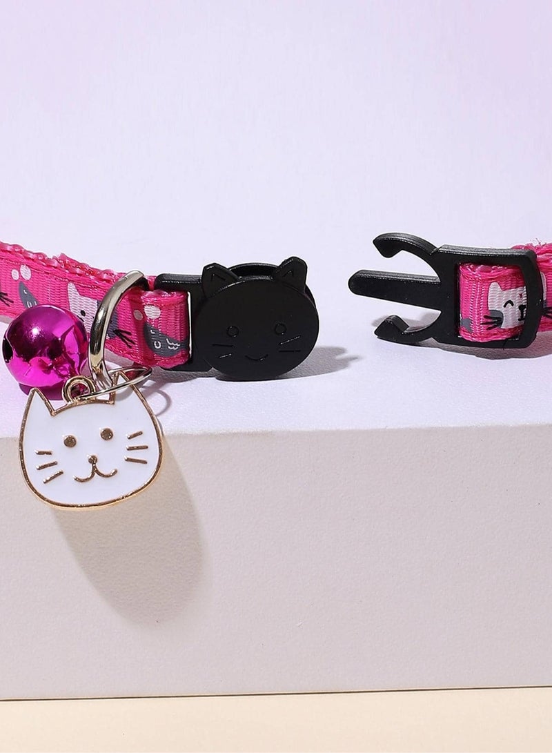 Indoor Cat Collar with Bell and Cute Charm -pink - Image 4