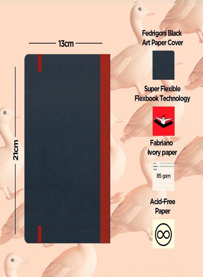 flexbook Flex Global Notebook Open Date Red | Medium | 13x21cm - A5 (Minus)| 192 pages | 85gsm Fabriano Ivory Paper | Special Black Art Paper Cover | Elastic Band Closure - Image 3