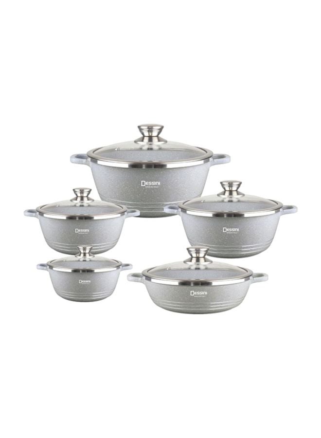 10-Piece Non-Stick Cookware Set Grey