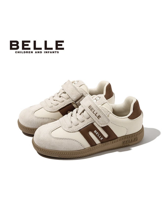 Belle Children's Shoes, Kids' Sneakers, Spring And Autumn Running Shoes, Training Shoes, Soft-soled Casual Shoes For Boys And Girls, Apricot Color, Size 30 - Image 1
