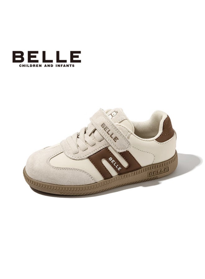 Belle Children's Shoes, Kids' Sneakers, Spring And Autumn Running Shoes, Training Shoes, Soft-soled Casual Shoes For Boys And Girls, Apricot Color, Size 30 - Image 2