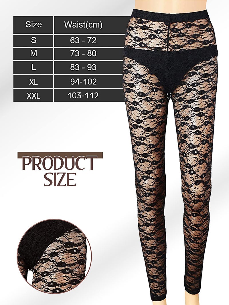 Boyiee Womens 80s Costume Set Dress Jacket Headband Earrings Necklace Lace Legging Gloves Halloween 80s Themed Costumes(XXL) - Image 2