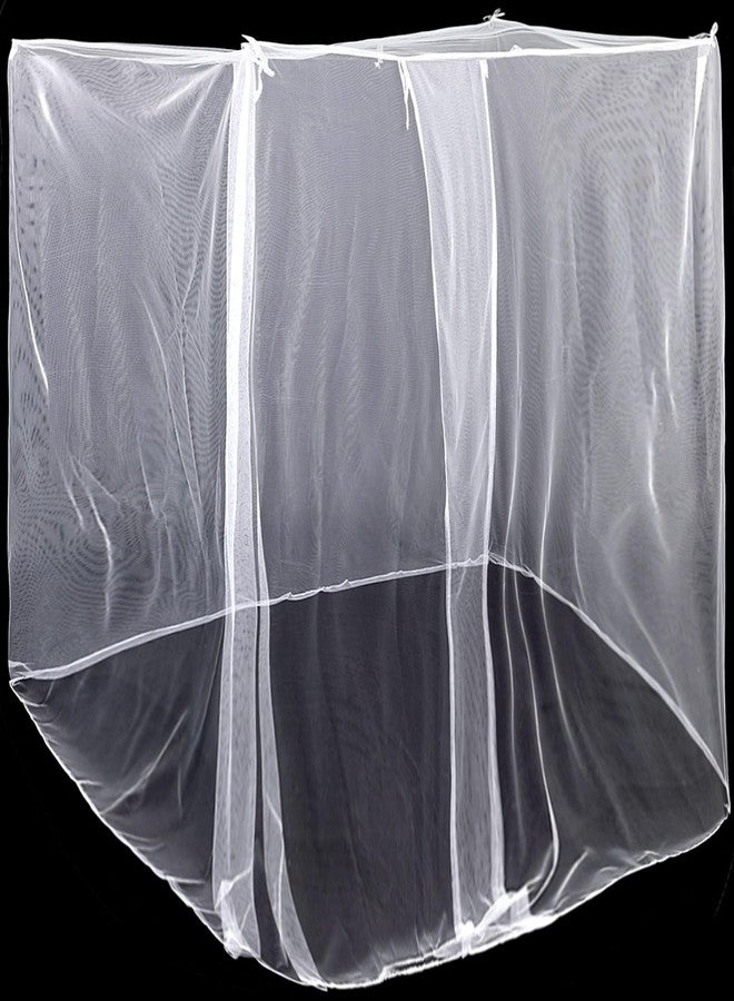 Mindsoft 4 Corners Mosquito Net for Mosquiteros para Camas Bed Canopies Netting Bed Drapes Rectangular Mosquito Mesh for Camping Home Outdoor Travel(White,L87 X W79 X H79 Inch,1 Opening) - Image 1