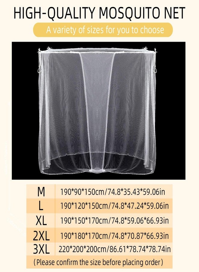 Mindsoft 4 Corners Mosquito Net for Mosquiteros para Camas Bed Canopies Netting Bed Drapes Rectangular Mosquito Mesh for Camping Home Outdoor Travel(White,L87 X W79 X H79 Inch,1 Opening) - Image 2