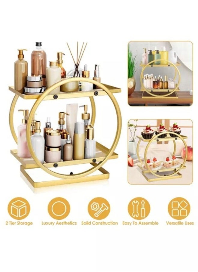 FALMER 2-Tier Metal Cosmetic, Perfume, Skincare Organizer  - Image 2