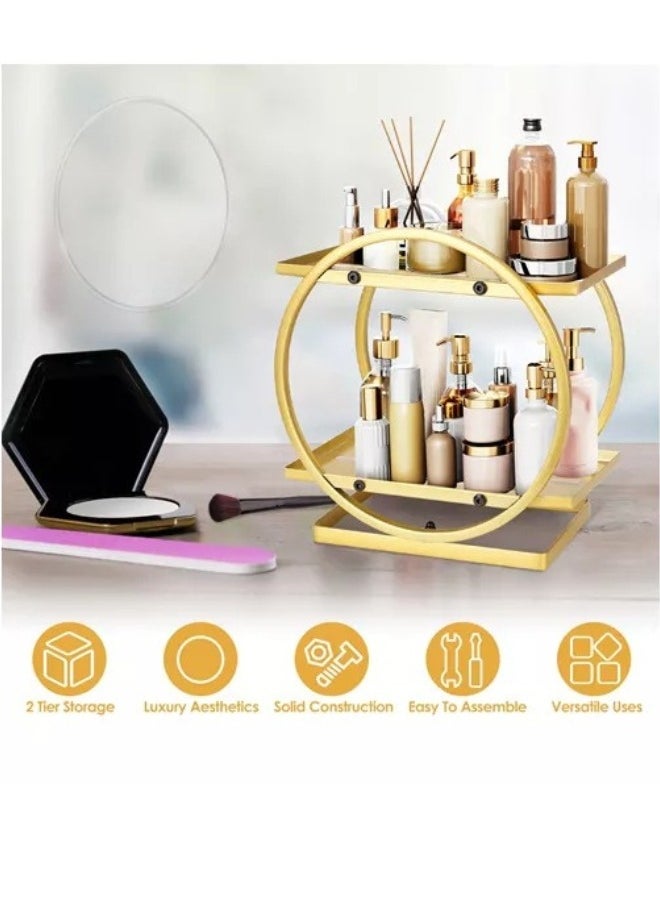 FALMER 2-Tier Metal Cosmetic, Perfume, Skincare Organizer  - Image 3