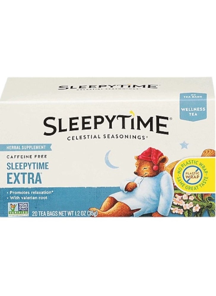 CELESTIAL SEASONINGS شاي العافية، Sleepytime Extra، علبة تحتوي على 20 قطعة  - Image 1