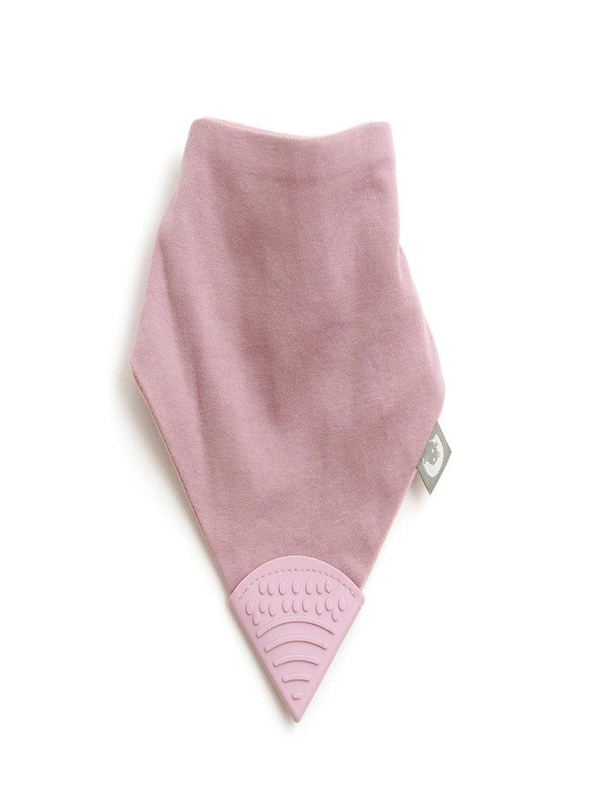 Cheeky Chompers Baby Bibs with Teether | 2 Months+ Teething Bibs, Toddler Bibs | Reversible Dribble Bib & Baby Teether | Multi-Award Winning Neckerchew (Dusky Pink, Single - Image 1