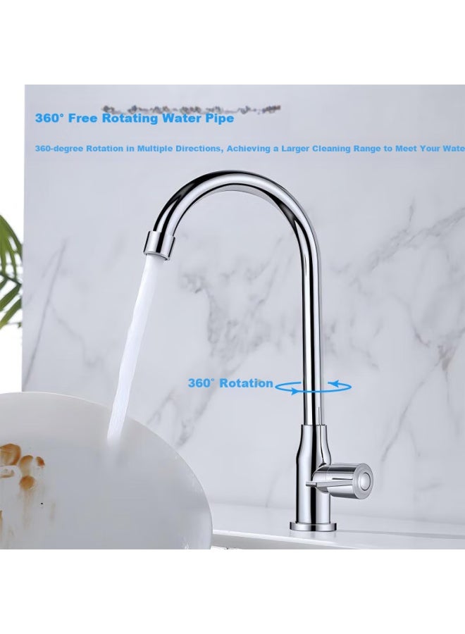 Hp Stainless Steel Kitchen Single Cold Water Faucet, Balcony Laundry Sink, Sink, Dishwashing Sink, Vegetable Washing Basin, 360° Rotating Faucet - Image 1