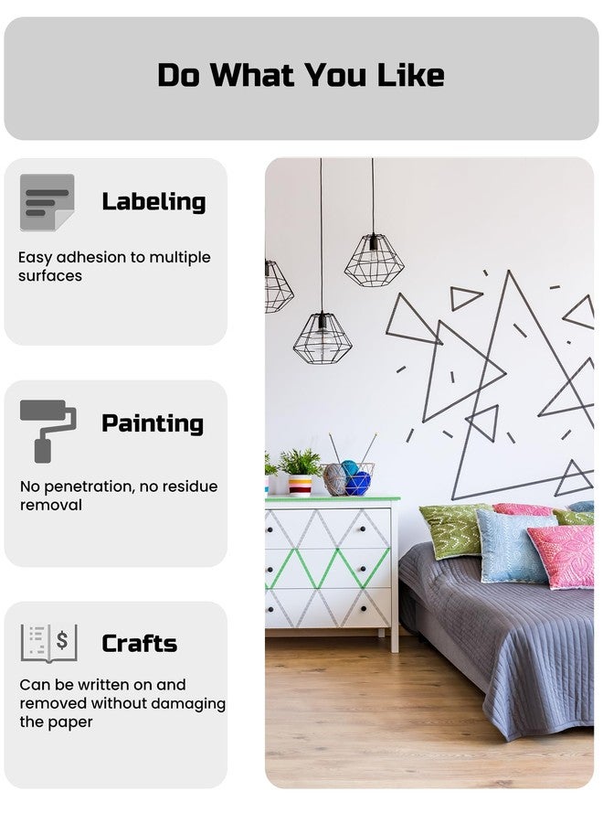 Lichamp شريط لاصق أزرق من Lichamp للرسامين، عبوة من 10 قطع، 0.95 بوصة × 55 ياردة، شريط لاصق أزرق قابل للغسل، للطلاء على الجدران والحرف اليدوية - Image 3