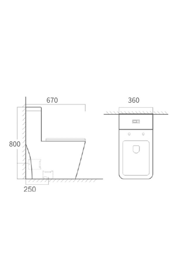 DANUBE HOME Milano 702 WC S Trap Square – High-Quality Square Toilet S-Trap, Durable Ceramic Construction, Space-Saving Design, Easy to Install, Modern Bathroom Plumbing for Home & Commercial Use - Image 3