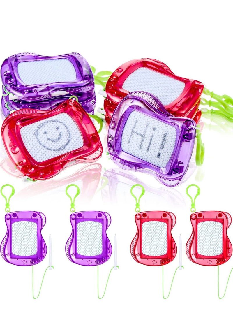 SYOSI Mini Magnetic Drawing Boards, 8 Pieces Doodle Boards Backpack Keychain Clip Drawing Boards Erasable Sketch Pad for Kids Art Supplies Party Favors Goodie Bag Filler - Image 1