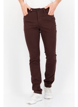 Men Skinny Fit Plain Non Stretchable Jeans, Brown