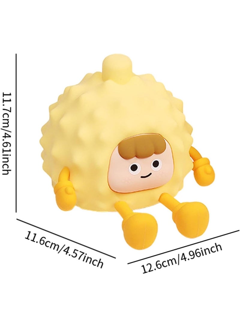 Durian Shaped Silicone Squishy Night Light  30-Min Timer - Soft Glow USB Rechargeable Touch Lamp, Cute Mood Light u0026 Bedside Table Decor for Kids and Adults - Image 3