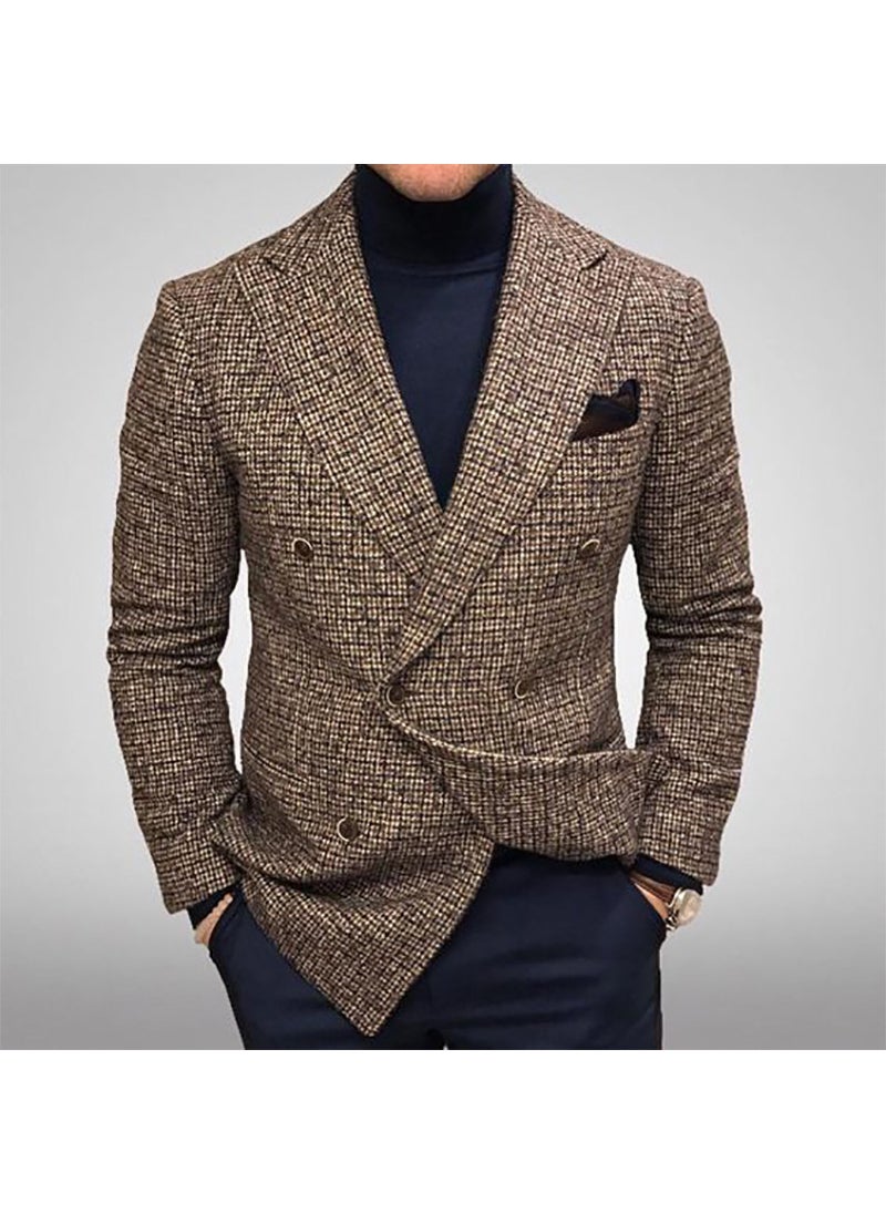 Generic 2024 Autumn New Casual Suit Mens British Style Blazer Brown  - Image 1