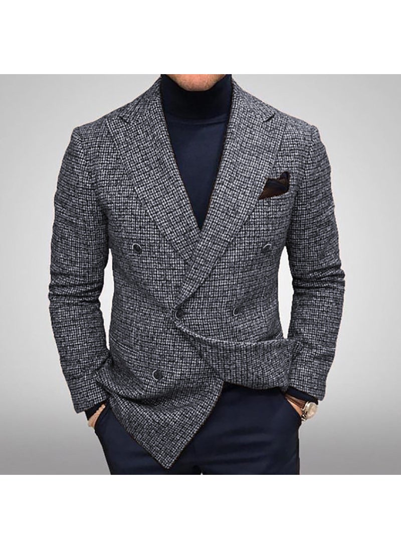 Generic 2024 Autumn New Casual Suit Mens British Style Blazer Brown  - Image 2