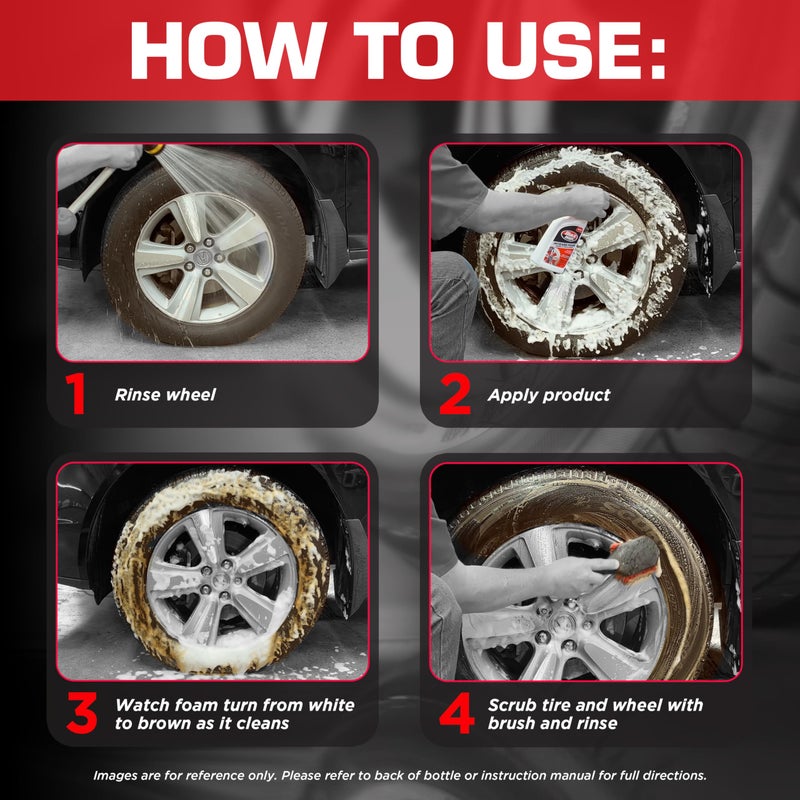 Black Magic 120228 Intense Foam Wheel & Tire Cleaner, High-Foaming Formula for Deep Cleaning, Removes Dirt, Grime & Brake Dust â€“ Safe on All Wheels, 22 Fl Oz - Image 3