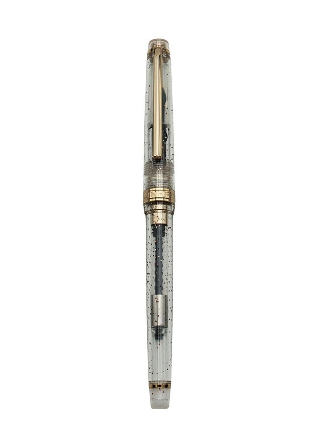 Jinhao 82 Fountain Pen - Acrylic Material Pen Barrel, Iridium Medium Nib with Ink Converter Smooth Writing Pen Classic Design Transparent Fluorescent (Gold Trim, M) - Image 1