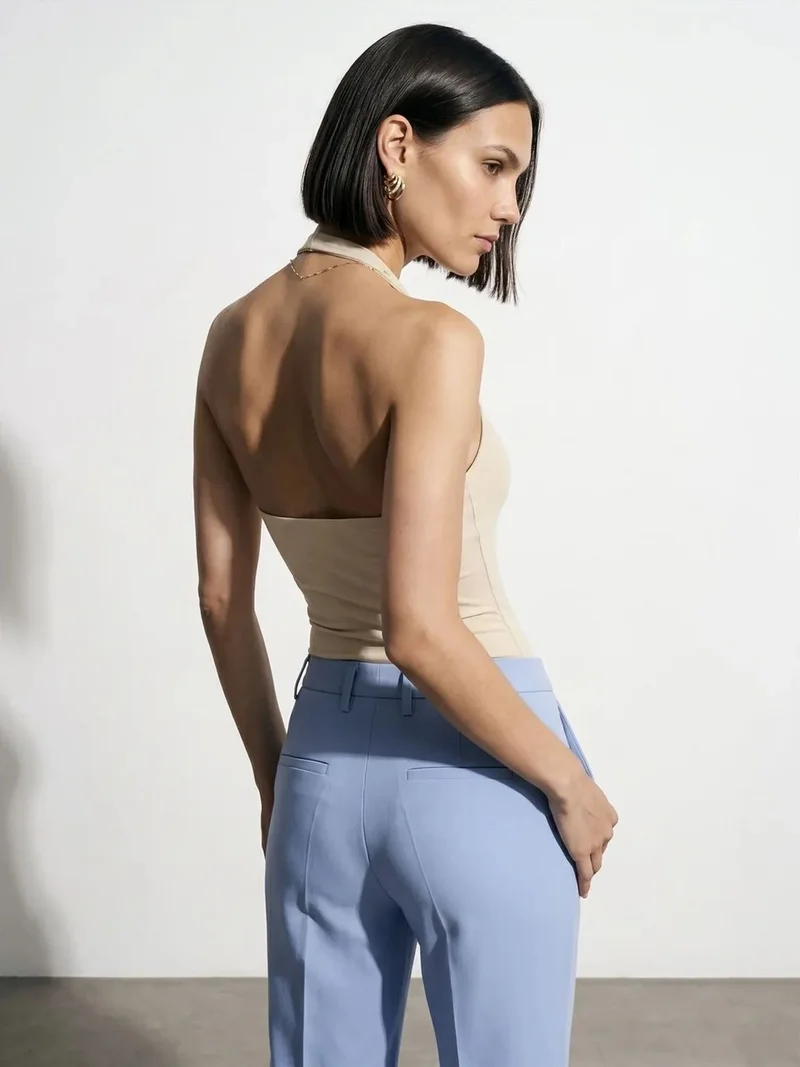 ديلفين Dilvin Halter Neck Cut-Out Bodysuit