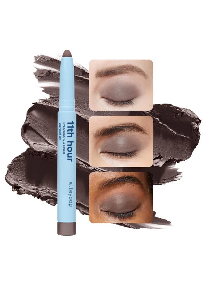 ALLEYOOP 11th Hour Cream Eye Shadow Sticks - Espresso Self (Matte) - Award-winning Eyeshadow Stick - Smudge-Proof and Crease Proof for Over 11 Hours - Easy-To-Apply and Compact for Travel, 0.05 Oz  - Image 1