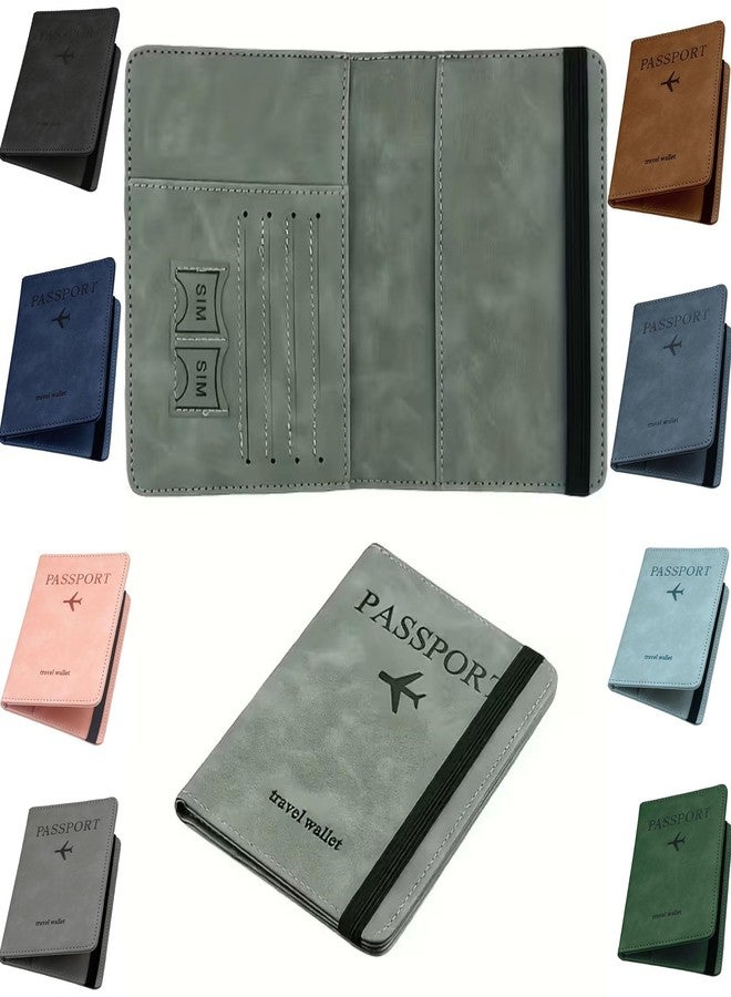 TRYV RFID Protected Passport Holder Travel Wallet for Men & Women | PU Leather Passport Cover with Card Slots, SIM Slots, Boarding Pass Pocket & Elastic Closure | MultiColour Travel Document Organizer - Image 1