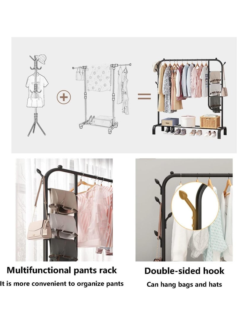 BLOOMING TIME - Floor To Ceiling Clothes Rack, Single Pole Clothes Rail, Indoor Simple Clothes Rack, Household Bedroom Clothes Rack, Can Hang Pants White - Image 1