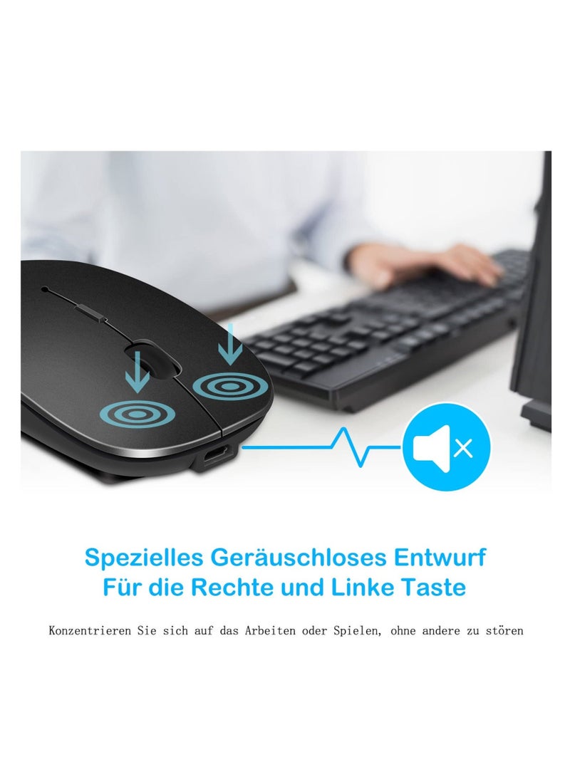 Captaintech Bluetooth Mouse, Rechargeable Wireless Mouse for MacBook Pro/Air/iPad/Laptop/PC/Mac/Computer, Black - Image 4