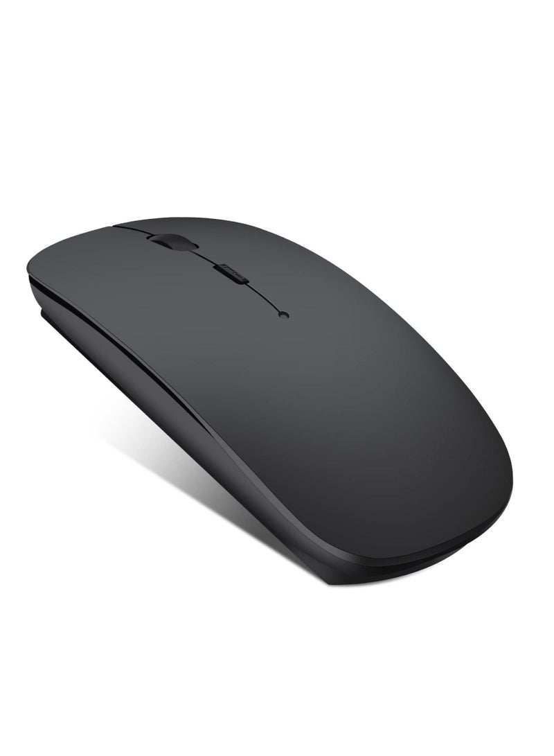 Captaintech Bluetooth Mouse, Rechargeable Wireless Mouse for MacBook Pro/Air/iPad/Laptop/PC/Mac/Computer, Black - Image 1
