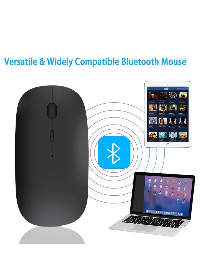 Captaintech Bluetooth Mouse, Rechargeable Wireless Mouse for MacBook Pro/Air/iPad/Laptop/PC/Mac/Computer, Black - Image 2