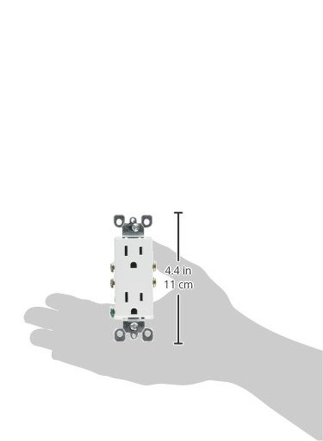Leviton ليفيتون 5325-WMP 15 أمبير، 125 فولت، مقبس ديوال ديكورا، درجة سكنية، تأريض، 10-pack، أبيض - Image 5