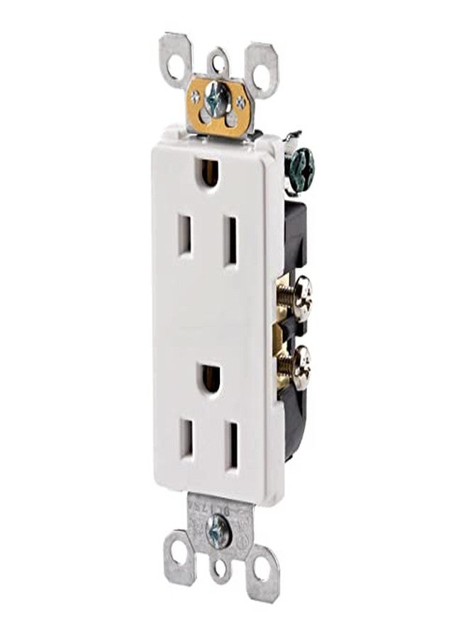 Leviton ليفيتون 5325-WMP 15 أمبير، 125 فولت، مقبس ديوال ديكورا، درجة سكنية، تأريض، 10-pack، أبيض - Image 4