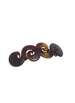 Parcelona Parcelona French Swirl Medium Tortoise Shell Celluloid Hair Clip Barrette - 3 Inches  - Image 1