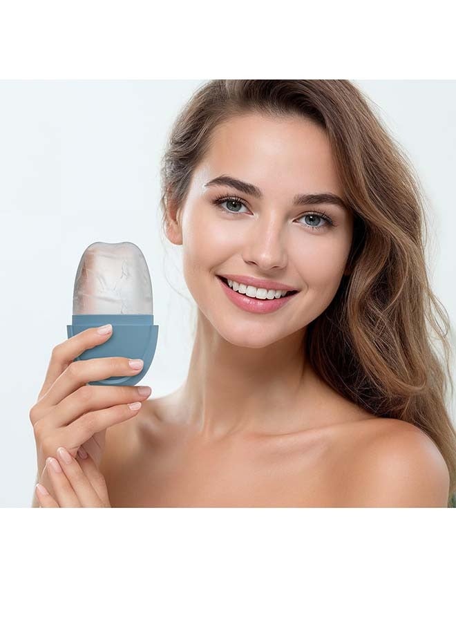 KHAJUL Elliptic Simplicity Shape Ice Roller For Face, Beauty Facial Massage, Glow Cube For Face（Blue）  - Image 3