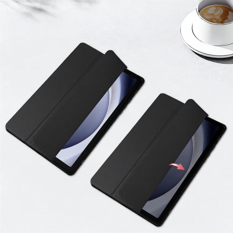 11-Inch Tablet Case Tri-folding Slim Lightweight Design - Magnetic Closure Auto Wake/sleep Cover for Samsung Galaxy Tab A9 Plus (SM-X210/ SM-X216/ SM-X218) with Pen Slot Full Protection Black - Image 3
