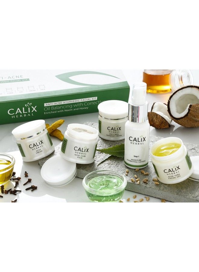 Calix Herbal Antiacne Ayurvedic Facial Kit Oil Balancing With Corrective Enriched With Neem And Honey 260 Gm - Image 3