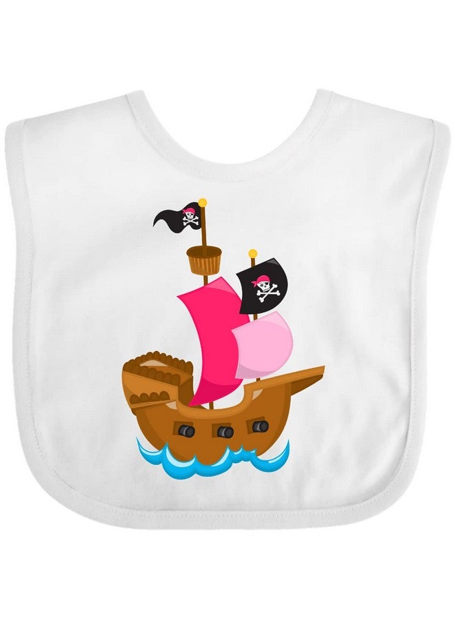 inktastic Pirate Ship Baby Bib White 27533 - Image 1