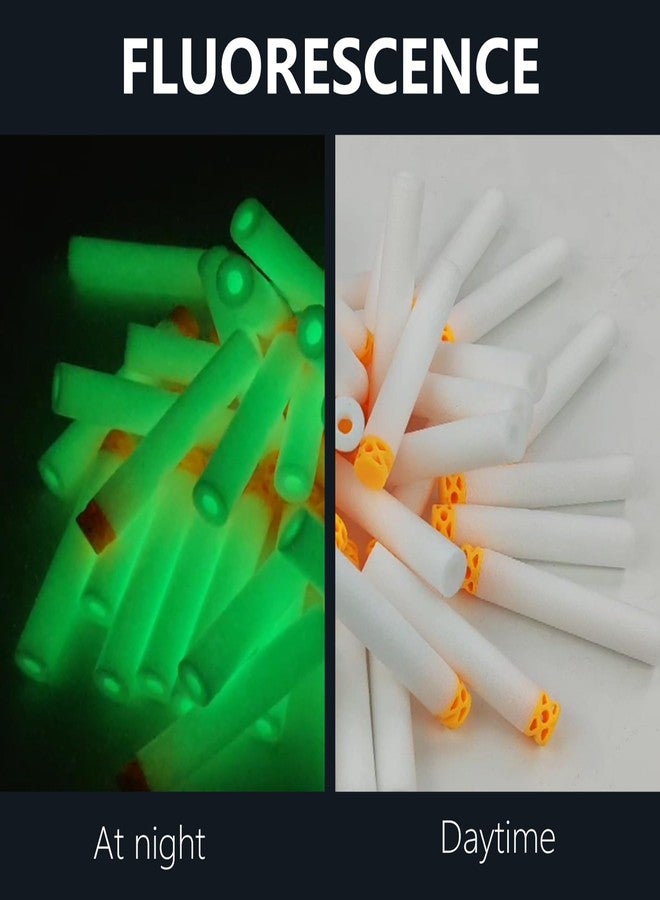 EKIND 200 Pcs Waffles Darts Refill Pack Foam Bullet Compatible for NERF N-Strike Series Blaster (Glow at Dark, White) - Image 4
