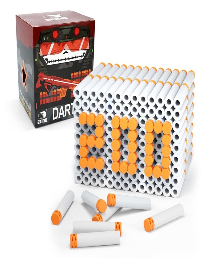 EKIND 200 Pcs Waffles Darts Refill Pack Foam Bullet Compatible for NERF N-Strike Series Blaster (Glow at Dark, White) - Image 1