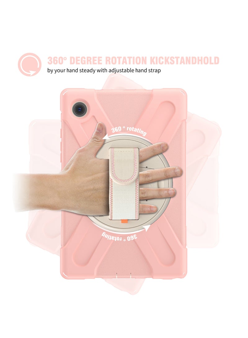 روك بو جراب واقٍ مقاوم للصدمات شديد التحمل لجهاز Galaxy Tab A8 مقاس 10.5 بوصة 2022 (X200/X205/X207) مع حامل/مقبض دوار 360 درجة جراب متين لجهاز Samsung Galaxy Tab A8 مقاس 10.5 بوصة 2022 - Image 3